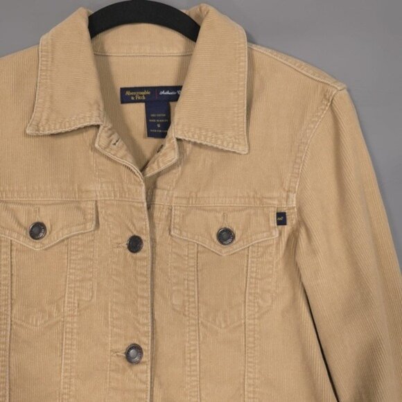 Abercrombie & Fitch‎ Women’s Authentic Quality Corduroy Jacket Button Y2K SMALL - Picture 3 of 8
